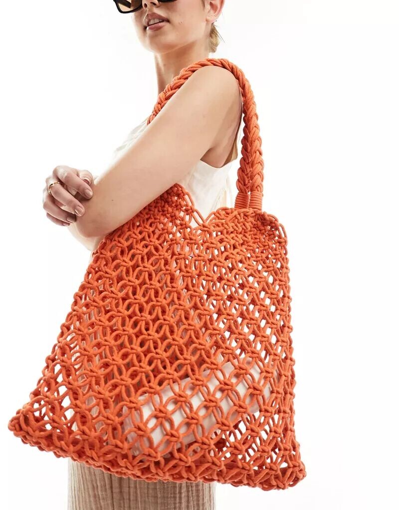 

Оранжевая вязаная большая сумка Accessorize