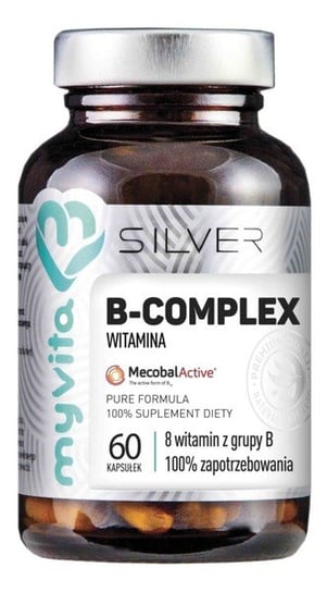 MyVita, Silver, комплекс витаминов B 100%, 60 капсул