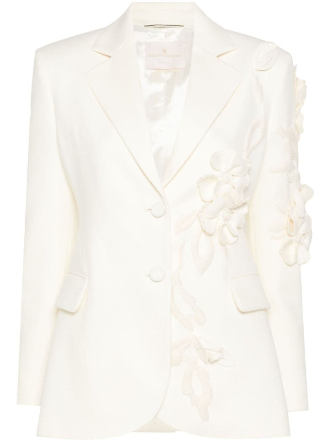 

Ermanno Scervino блейзер с цветочной аппликацией, белый