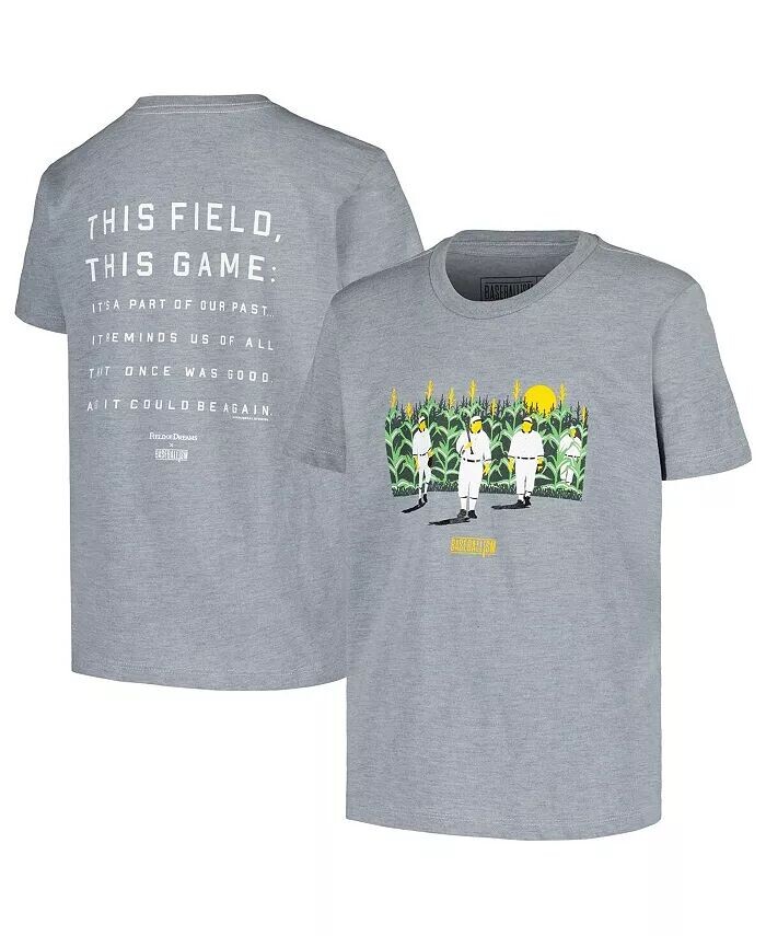 

Футболка «Field of Dreams This Field» для больших мальчиков и девочек Heather Grey Baseballism, мультиколор