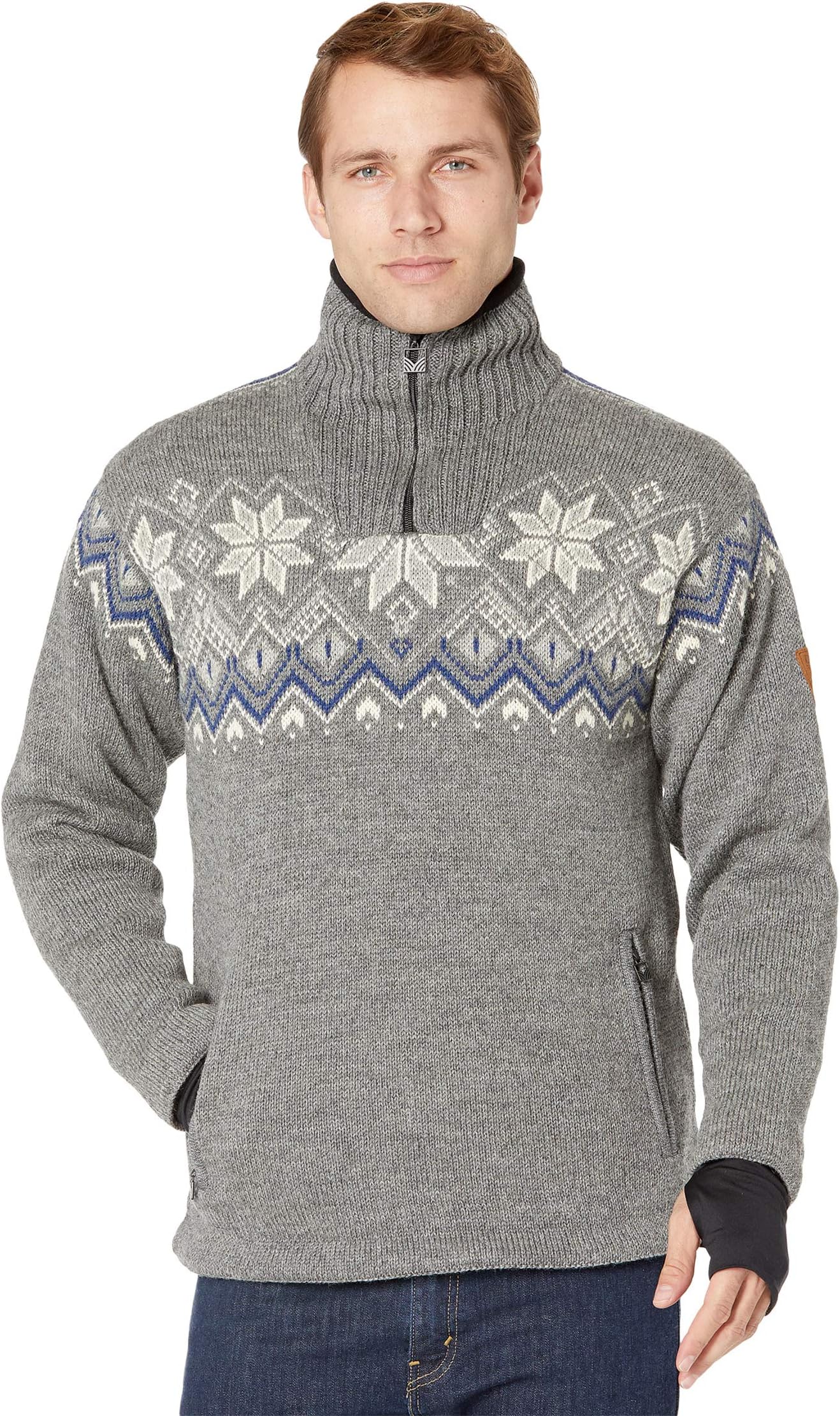 Водонепроницаемый мужской свитер Fongen Dale of Norway, цвет E-Smoke/Off-White/Indigo/Charcoal