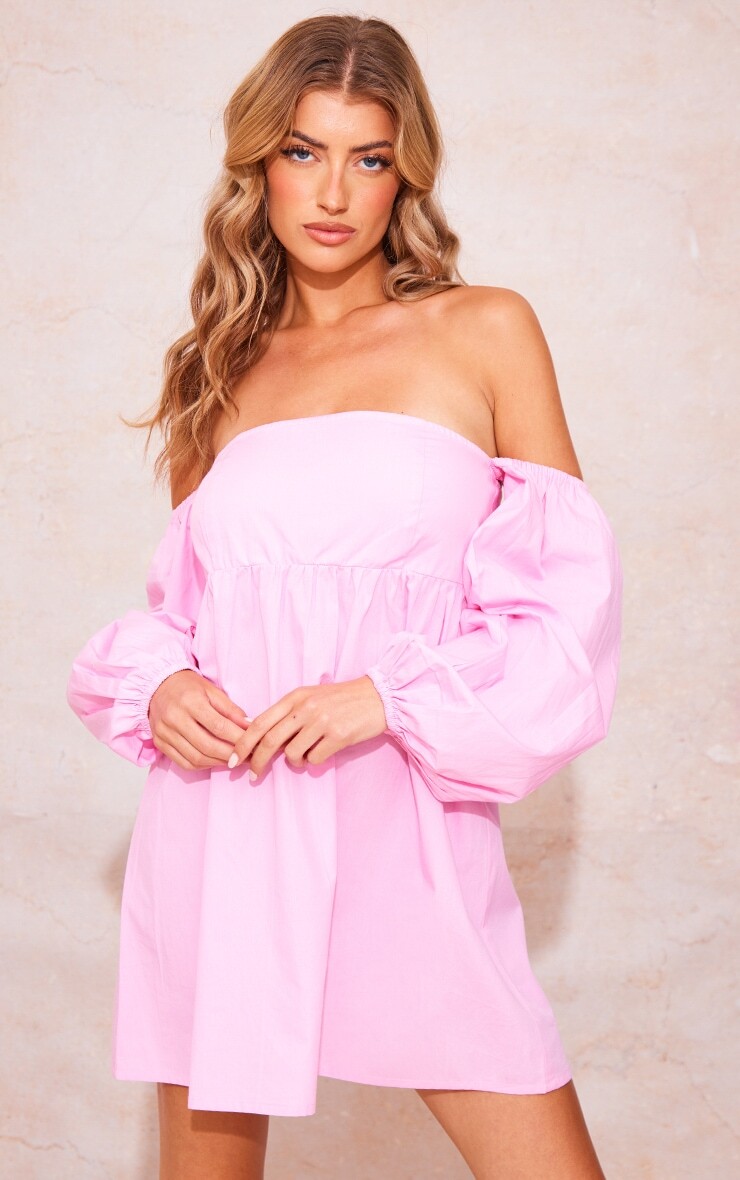 

PrettyLittleThing Хлопковое свободное платье ярко-розового цвета с бардо, Розовый