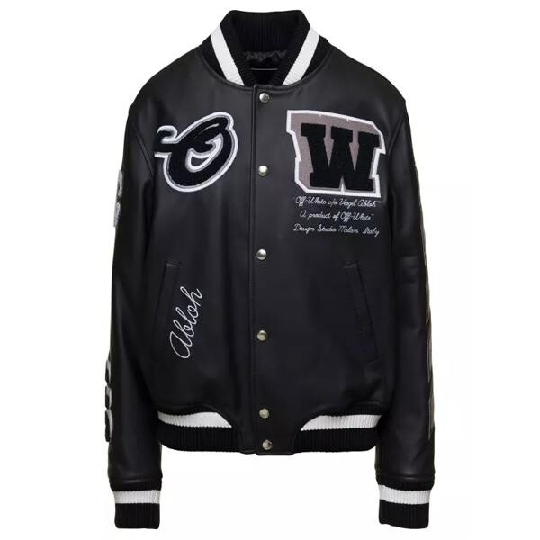 

Куртка moon leather varsity jkt Off-White, черный