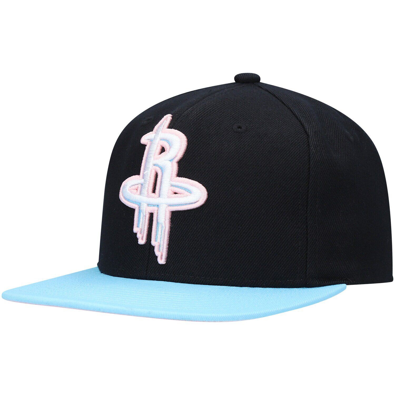 

Мужская пастельная бейсболка Mitchell & Ness черно-голубая Houston Rockets Snapback