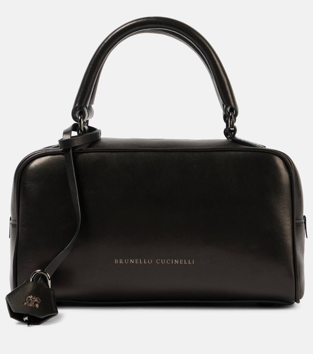 

Мини-сумка из кожи с логотипом Brunello Cucinelli, черный