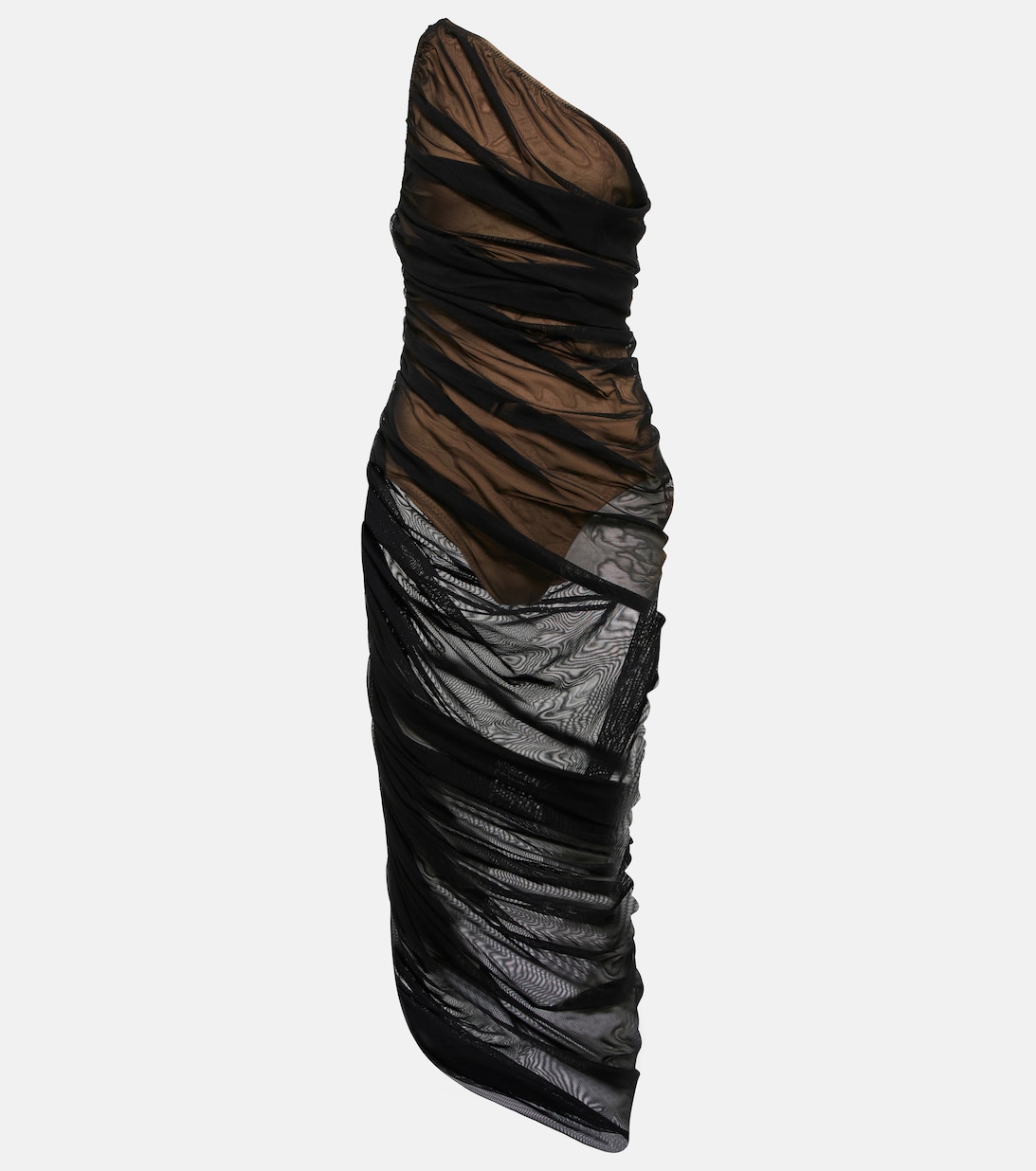 Платье миди Diana из джерси на одно плечо NORMA KAMALI, черный трикотажное платье diana на одно плечо norma kamali черный