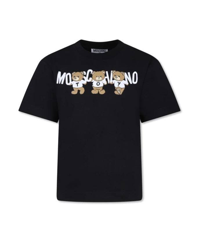 

Футболка с плюшевым мишкой Moschino, черный