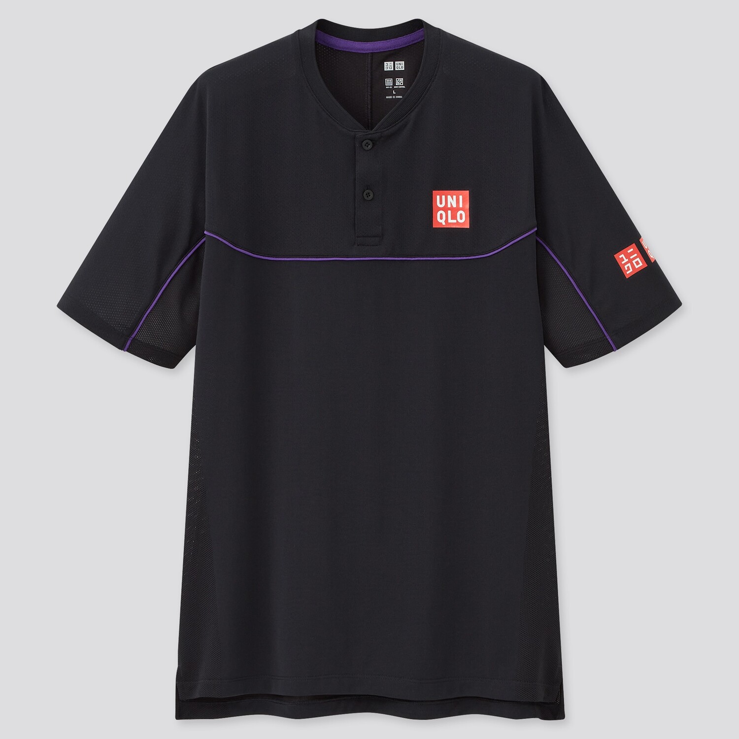 

Футболка-поло Uniqlo Roger Federer Dry-Ex 2021 года, черный