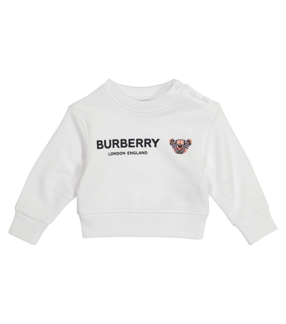 

Хлопковая толстовка с логотипом baby Burberry, белый