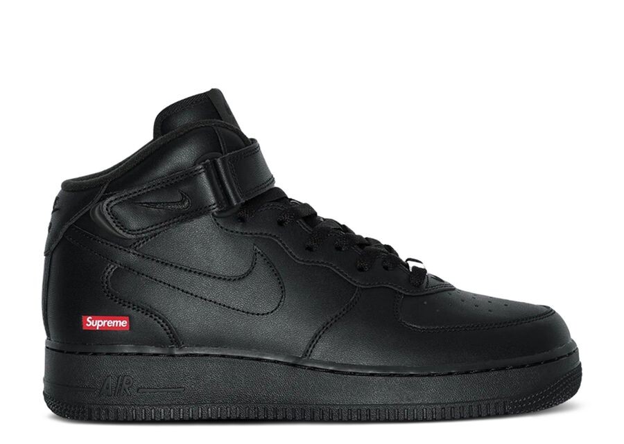 

Кроссовки Nike Supreme X Air Force 1 Mid, цвет Box Logo Triple Black