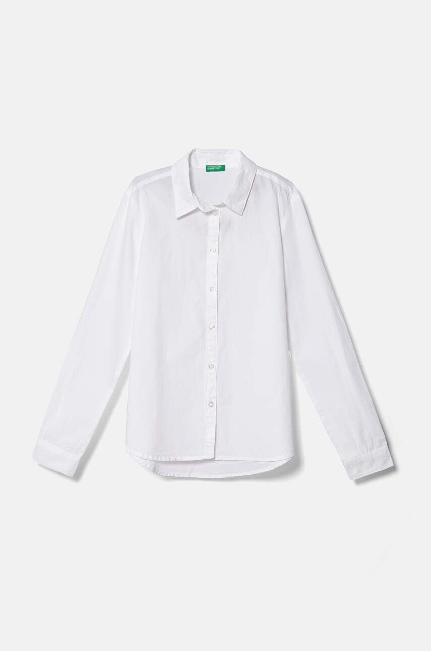 

Детская хлопковая рубашка United Colors of Benetton, белый