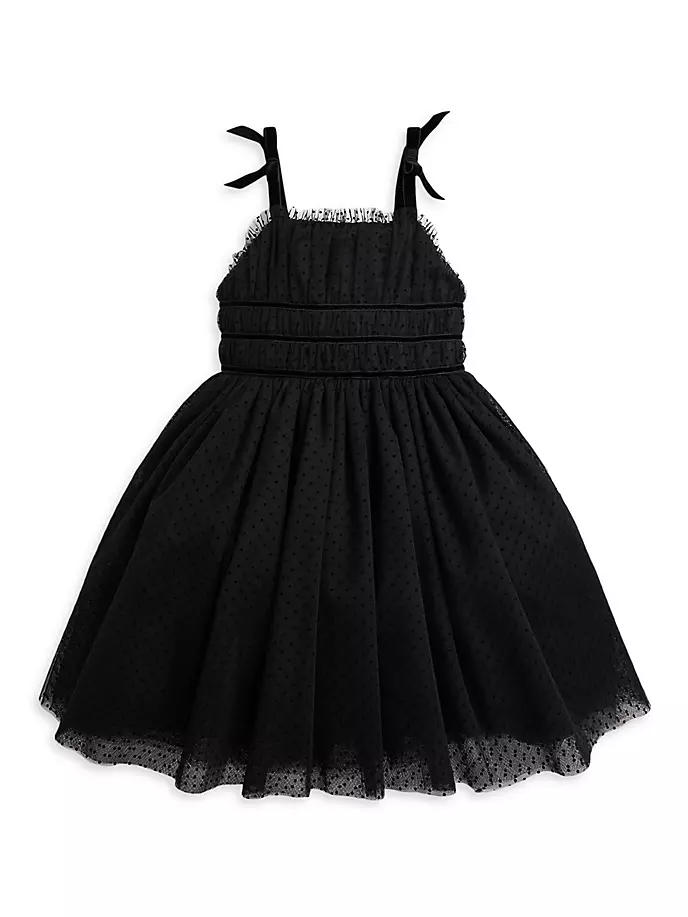 

Платье из тюля в горошек для маленькой девочки Polo Ralph Lauren, черный