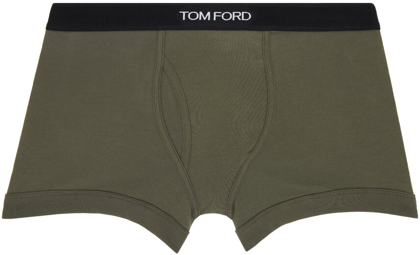 

Боксеры классического кроя цвета хаки Tom Ford