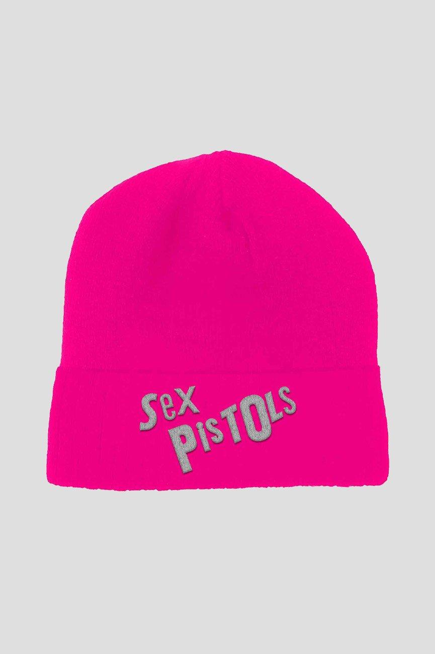 Флуоресцентная розовая шапка-бини с логотипом группы Sex Pistols, розовый