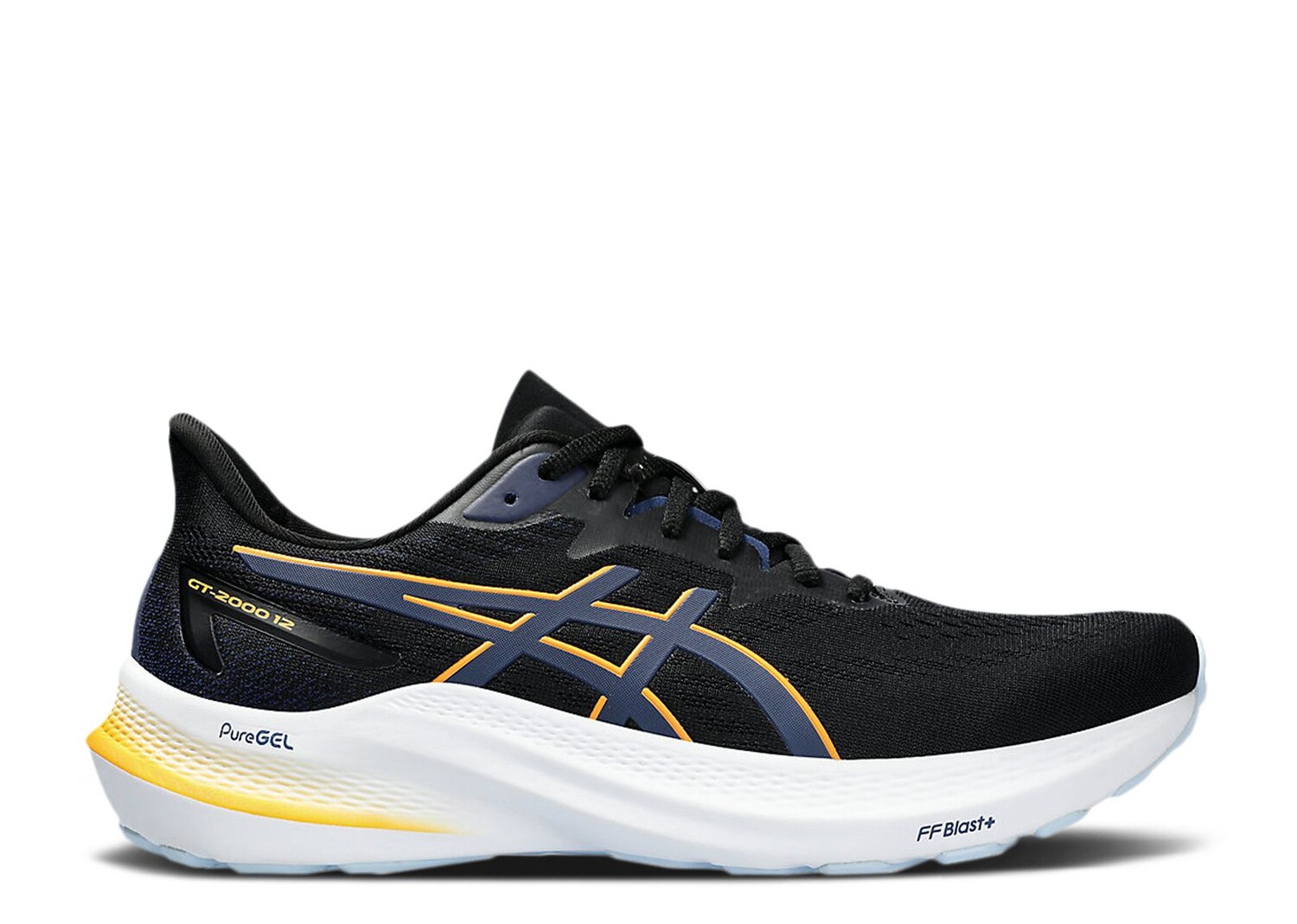 

Кроссовки ASICS Gt 2000 12 2E Wide 'Black Fellow Yellow', черный