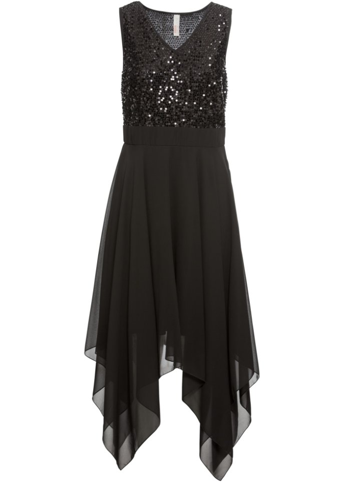 Вечернее платье миди с пайетками Bodyflirt Boutique, черный