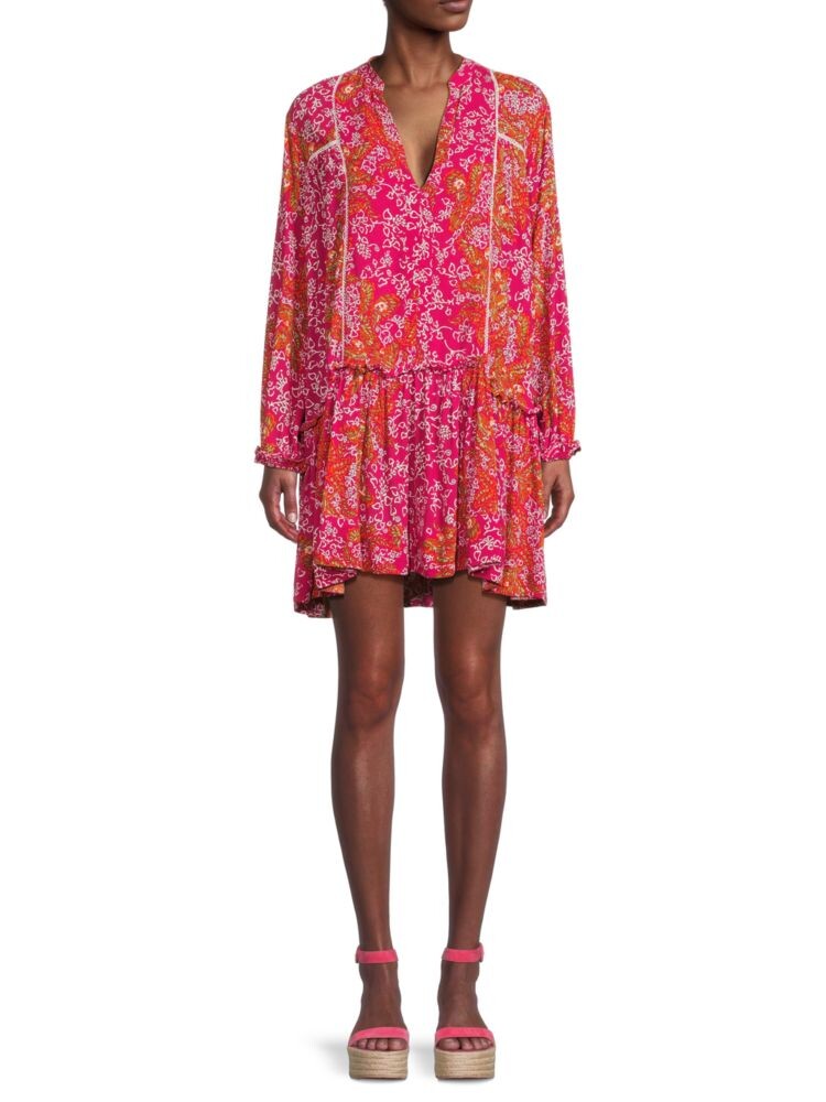 

Мини-платье с цветочным принтом Poupette St Barth, цвет Pink Multicolor