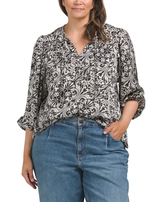 

Блузка Plus Popover Sunny Leigh, цвет Multi