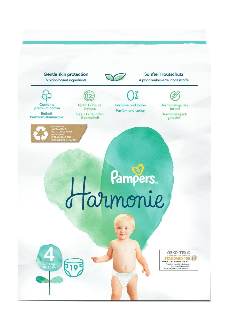 

Одноразовые подгузники для детей Pampers Harmonie 4, 19 шт