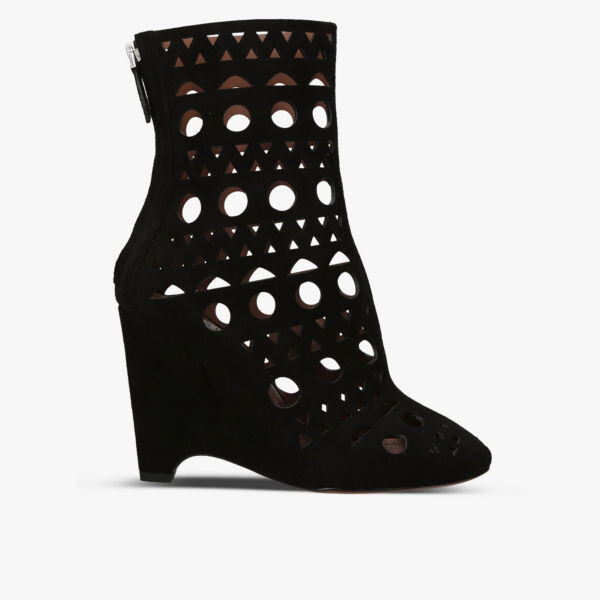 

Ботильоны Vienne из замши с лазерной резкой Azzedine Alaia, черный