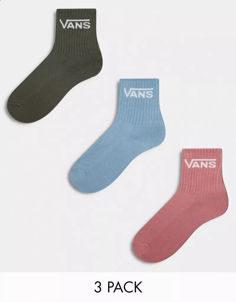 

Набор из трех носков Vans Classic длиной до икры зеленого, розового и синего цвета