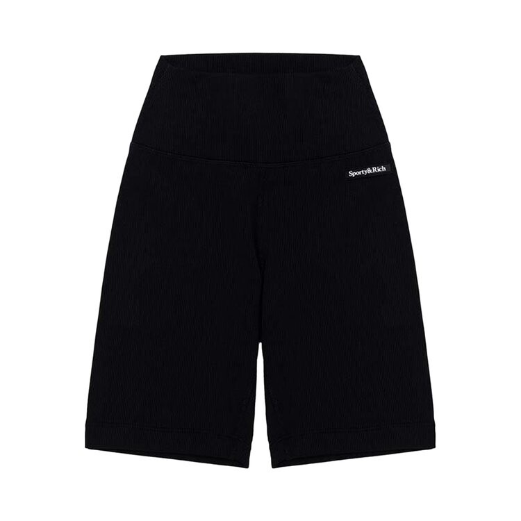 

Шорты Sporty & Rich Serif Logo Ribbed Biker 'Black/White', черный