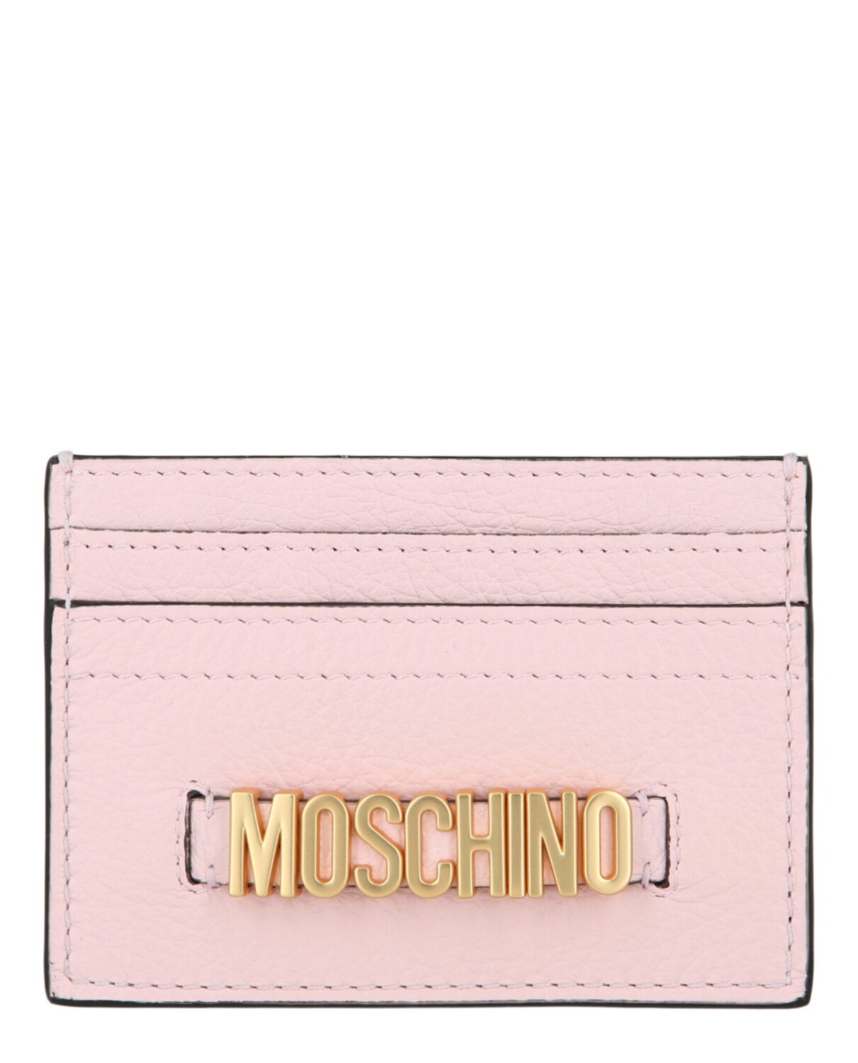 

Кожаный футляр для карточек с логотипом на поясе Moschino, розовый
