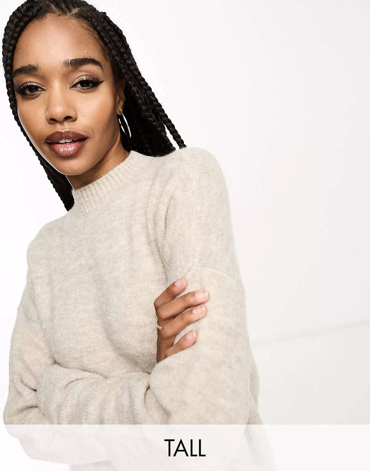 

Кремовый вязаный джемпер с высоким воротником Vero Moda Vero Moda, Бежевый