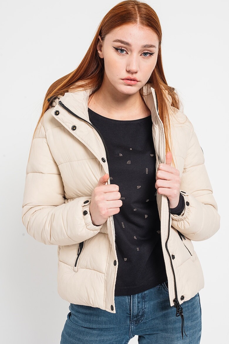 

Стеганая зимняя куртка с капюшоном из эко-пуха Superdry, белый