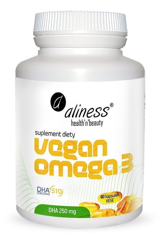 

Омега-3 кислоты из водорослей Aliness Vegan Omega 3 DHA 250 mg, 60 шт