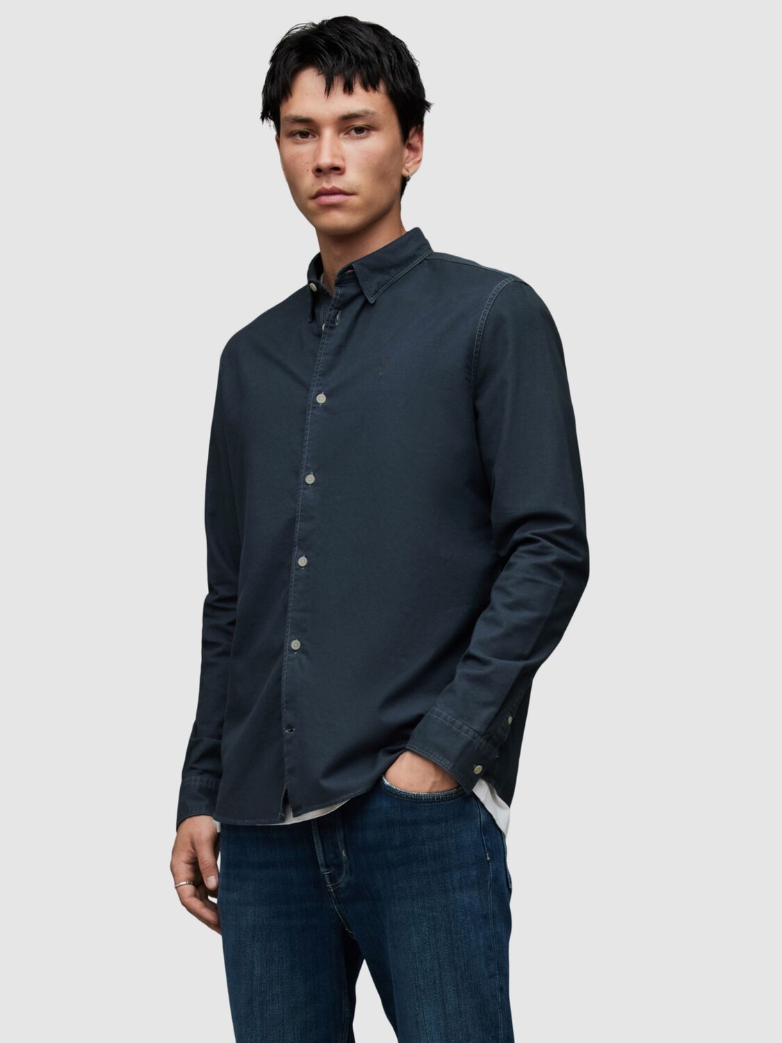 

Рубашка Эрмоса AllSaints, кадет синий