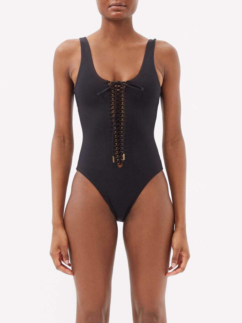 

Купальник saharienne на шнуровке Saint Laurent, черный