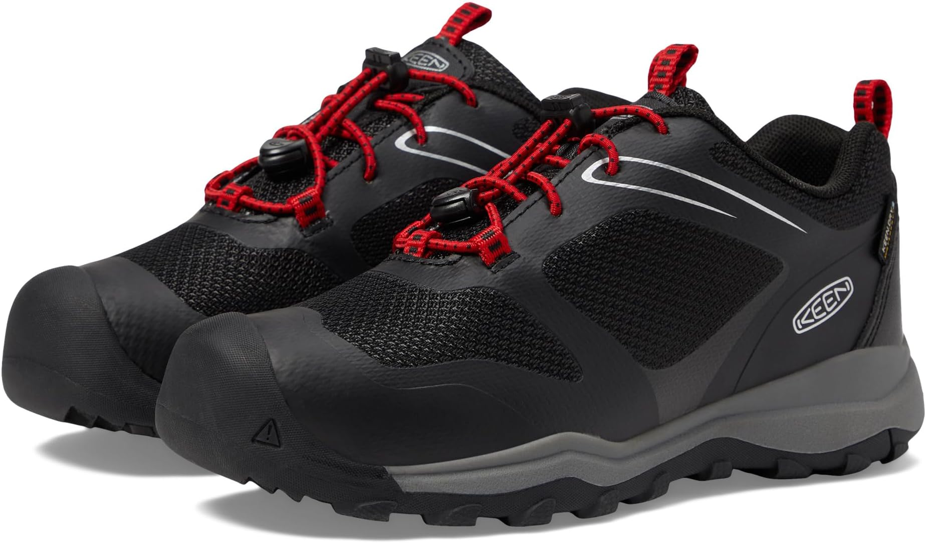 Походная обувь водонепроницаемая Wanduro Low Waterproof KEEN, цвет Black/Ribbon Red