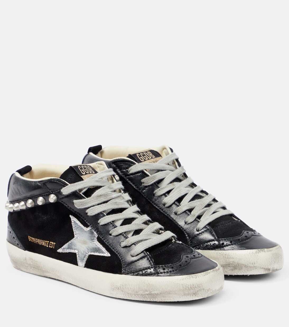 

Кроссовки mid star из замши и кожи Golden Goose, черный