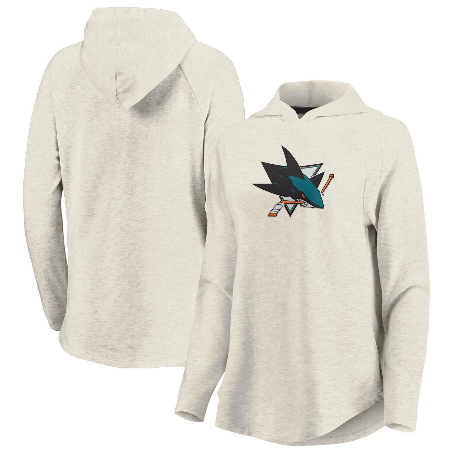 

Женский пуловер с капюшоном кремового цвета с логотипом Fanatics San Jose Sharks Game Lead Fanatics