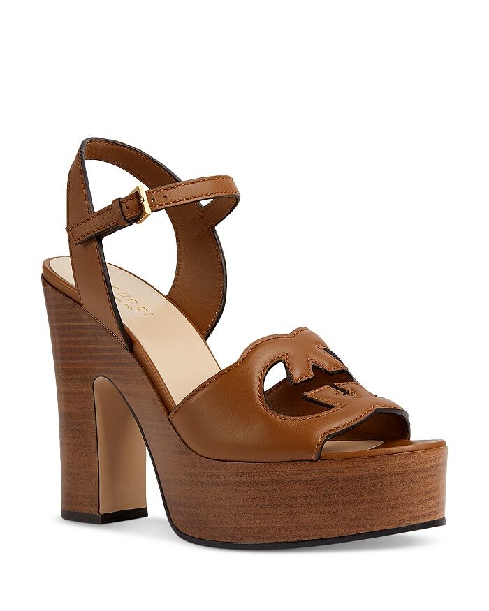 

Женские сандалии на платформе с вырезом G Interlocking G Gucci