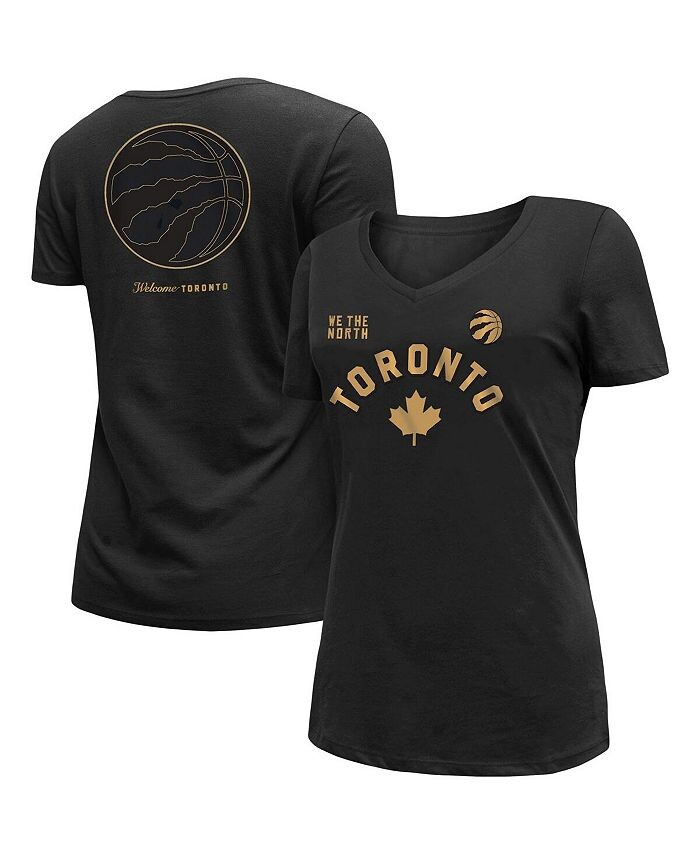 

Женская черная футболка Toronto Raptors 2022/23 City Edition с v-образным вырезом New Era, черный