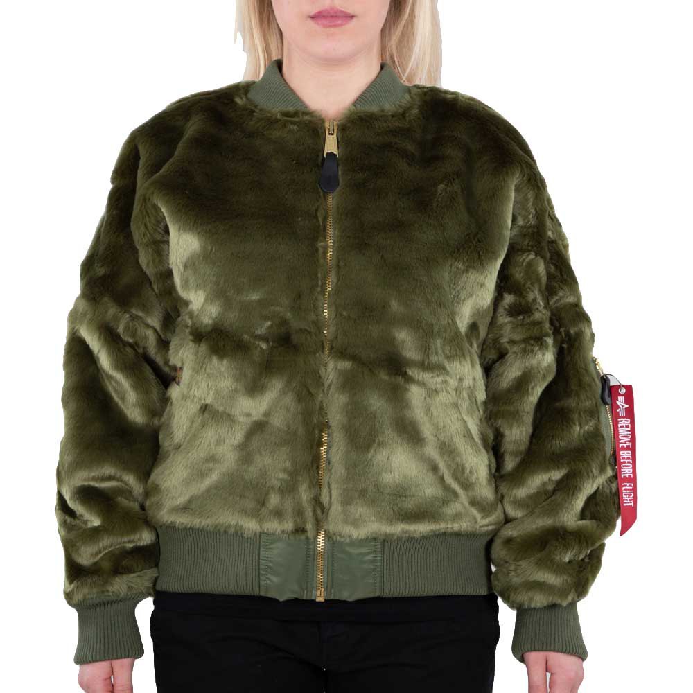 Куртка Alpha Industries MA-1 OS Fur, зеленый