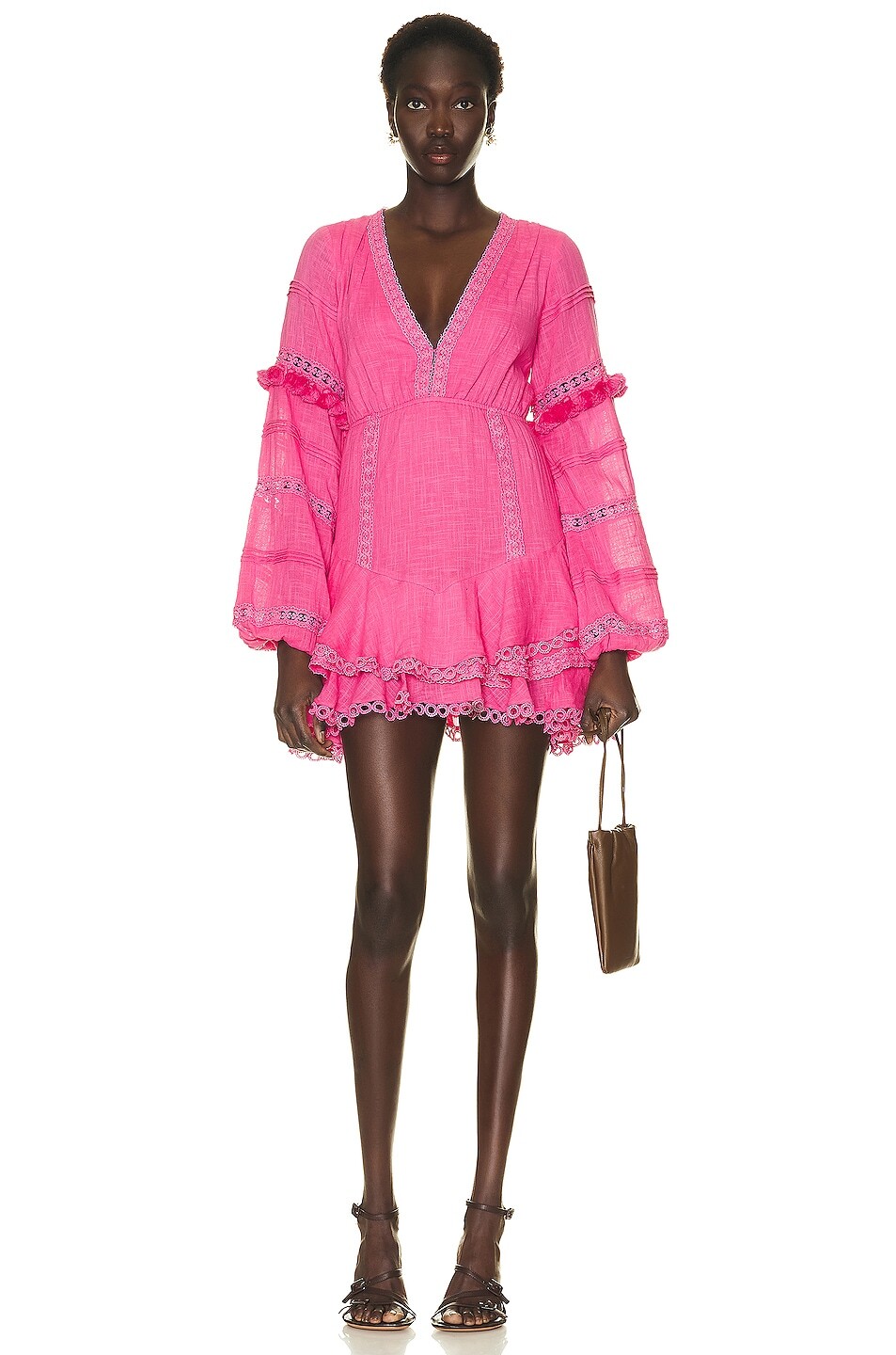

Платье мини Hemant And Nandita Ruby Puff Sleeve, розовый