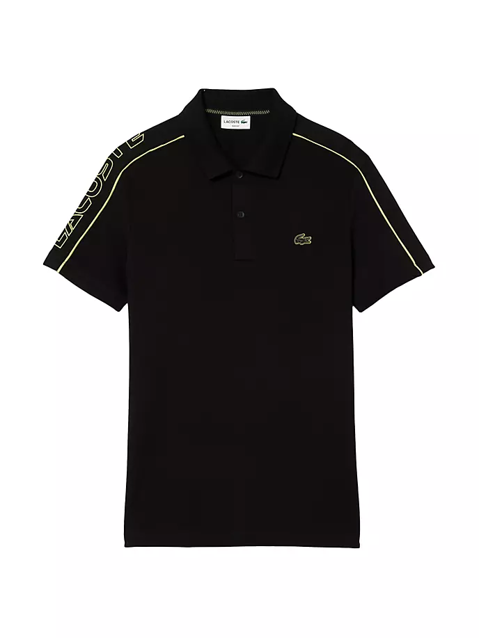 

Рубашка-поло из пике с логотипом Lacoste, черный