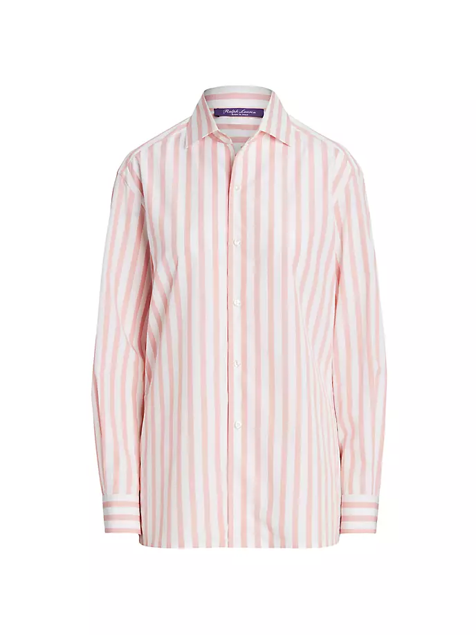 

Рубашка на пуговицах в полоску капри Ralph Lauren Collection, белый
