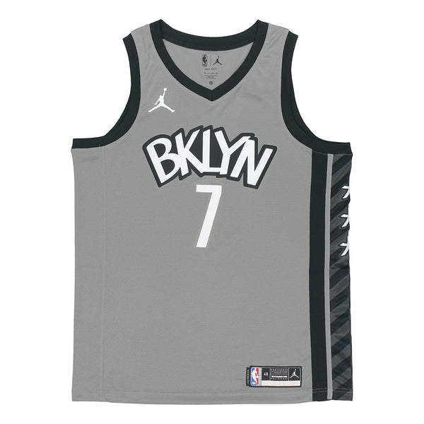 Майка Air Jordan NBA Sports Basketball Vest 2020 Season Brooklyn Nets Durant 7 Jersey Gray, серый