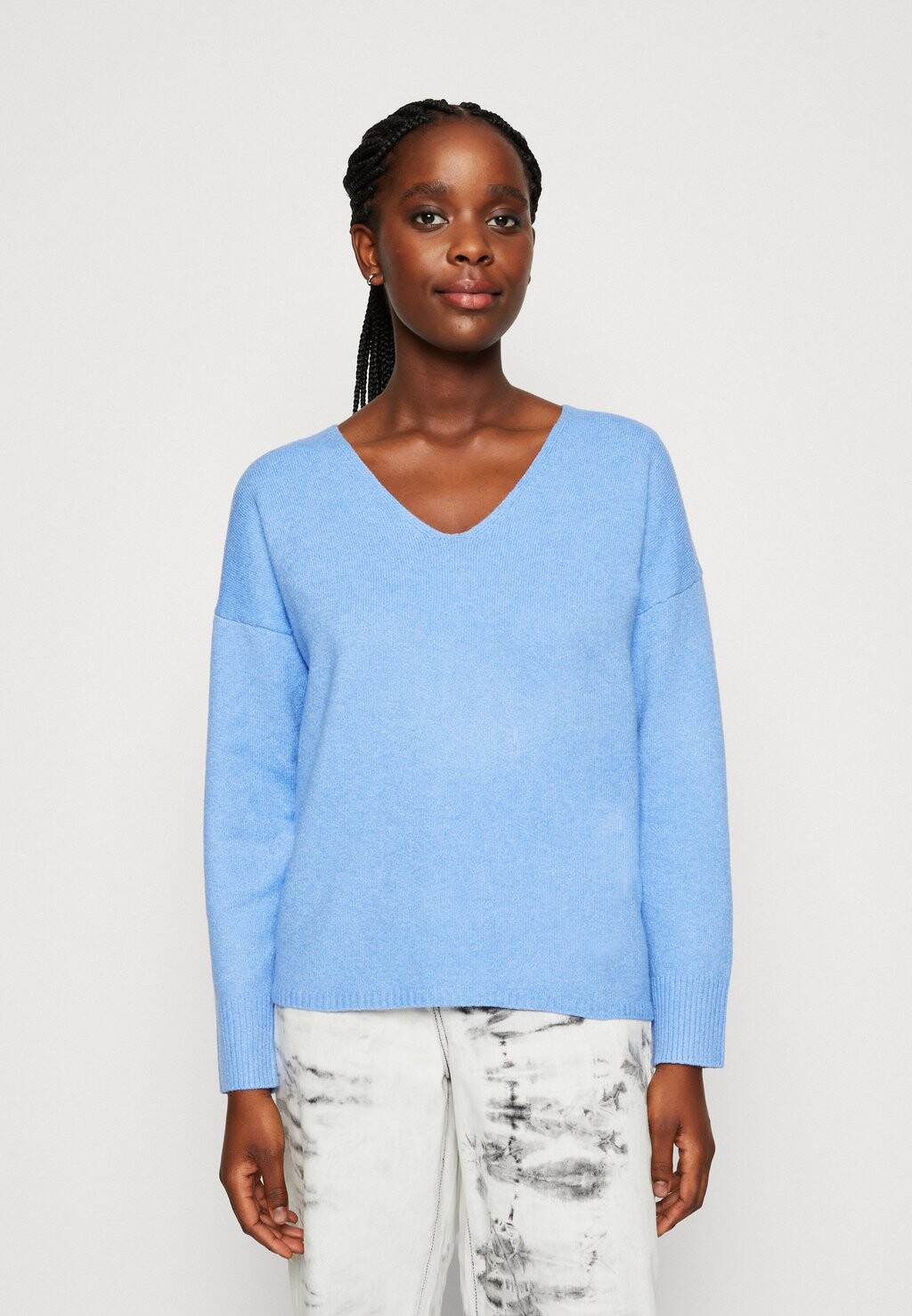 

Свитер ONLY Onlrica Life V Neck, прованс меланж, Синий