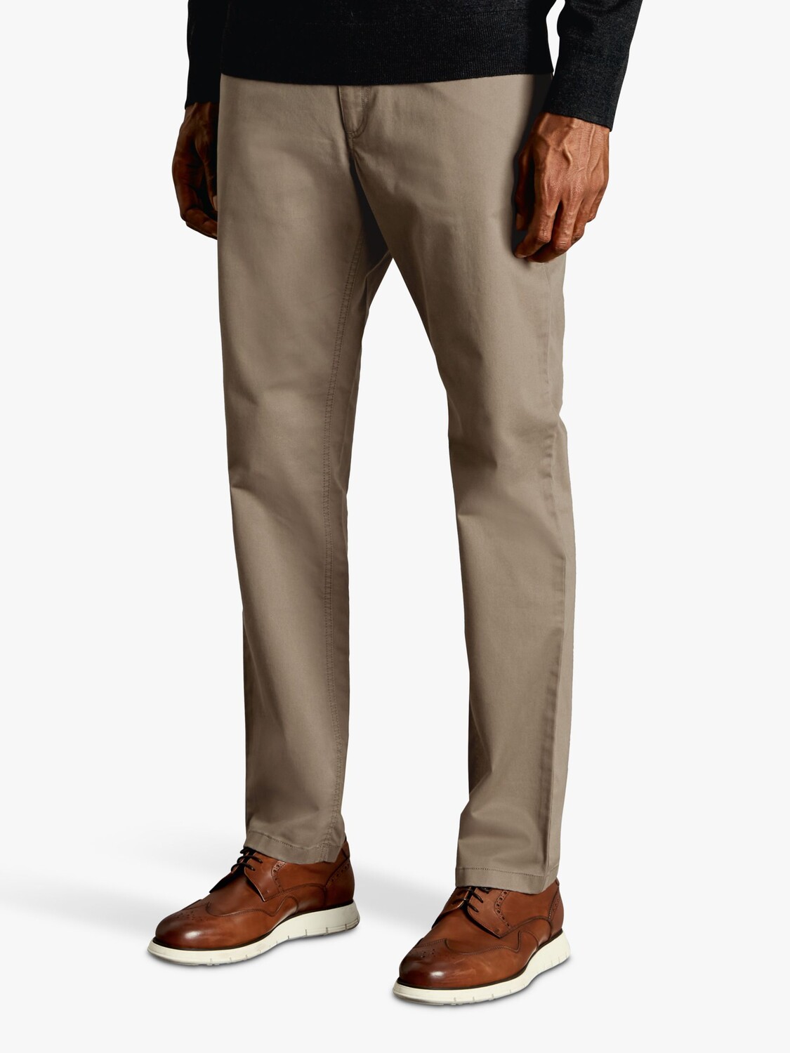 

Брюки эластичного кроя с 5 карманами Charles Tyrwhitt, цвет мокко