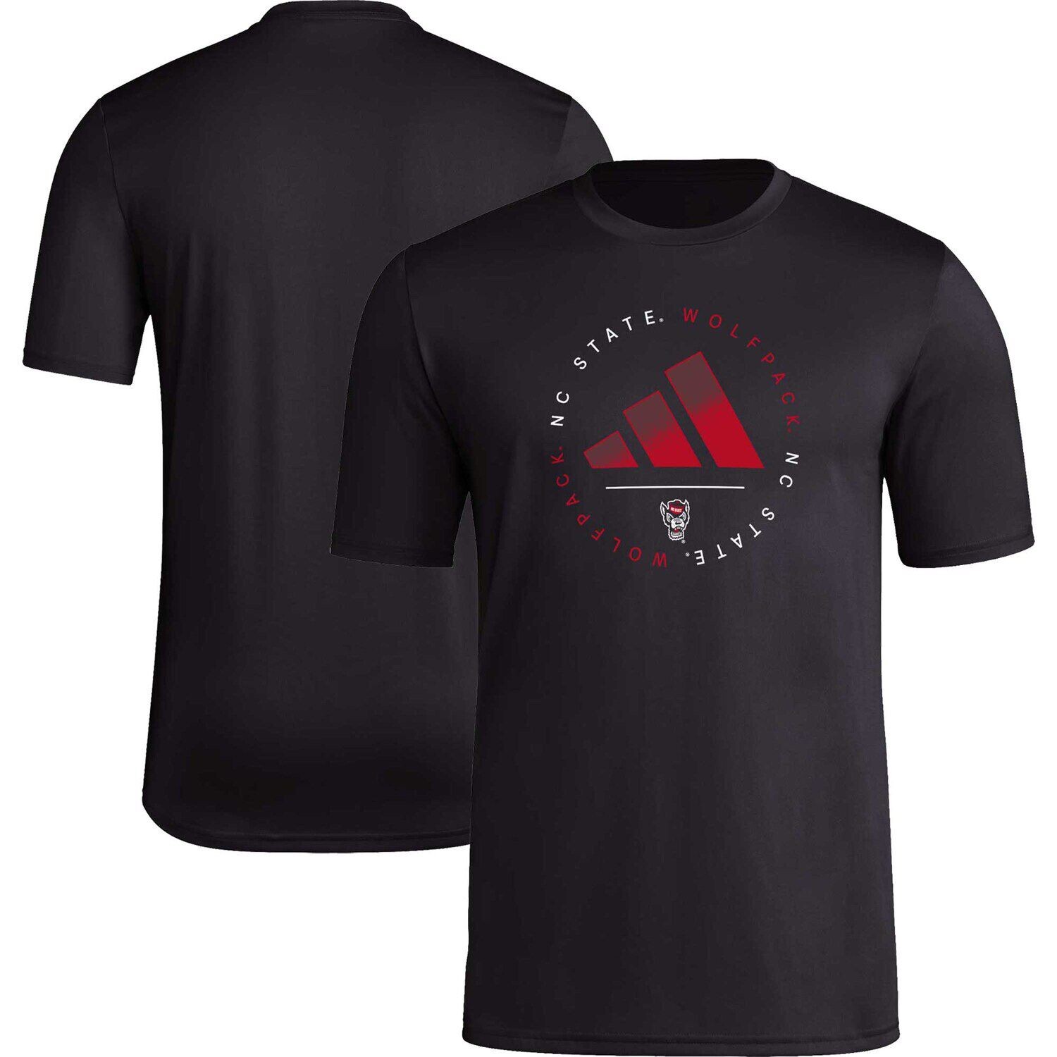 

Мужская черная футболка в полоску перед игрой NC State Wolfpack adidas, Черный