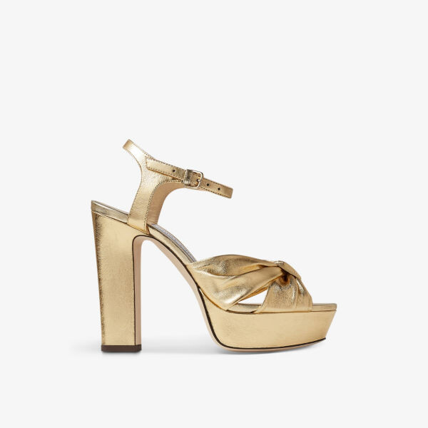 

Кожаные туфли на платформе Heloise с завязанными ремешками Jimmy Choo, желтый