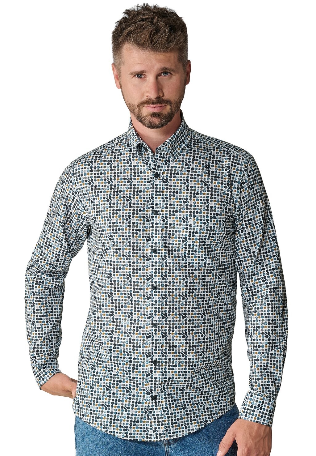 

Рубашка PRINT CASUAL FIT CASAMODA, цвет mittelblau