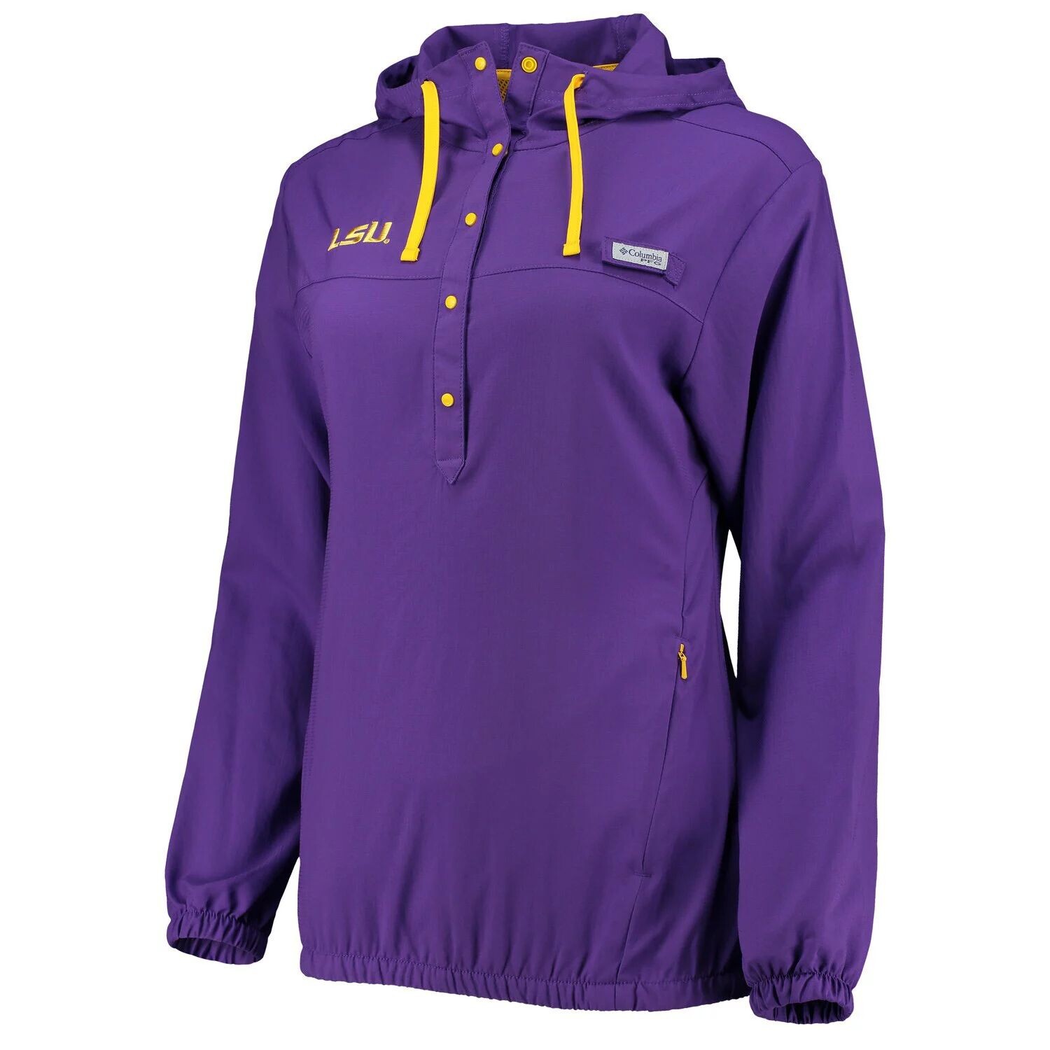

Женский солнцезащитный пуловер с капюшоном Columbia Purple LSU Tigers Tamiami Omni-Wick