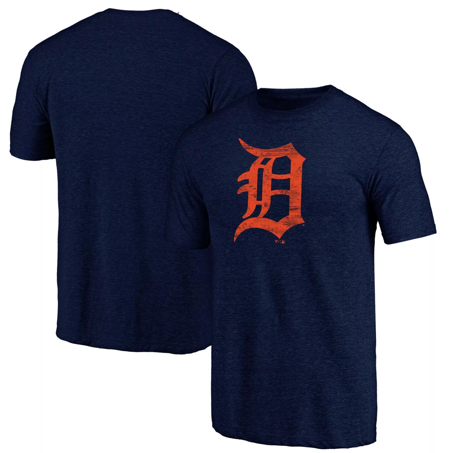 Мужская футболка Fanatics с фирменным логотипом Detroit Tigers Weathered Tri-Blend с официальным логотипом
