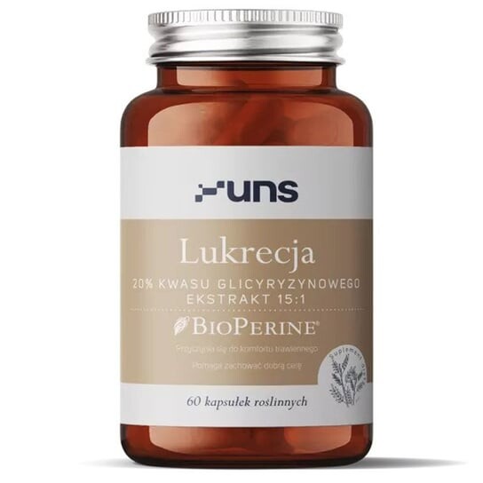 

Uns, Солодка, 20% экстракт глицирризиновой кислоты 15:1, 60 вегетарианских капсул.